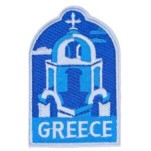 3/$15: GREECE SANTORINI ISLAND IRON ON ADVENTURE TRAVEL PATCH